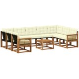 vidaXL Zunanja garnitura za sedenje 10 pcs Naravna in smetana, (5000281037) | Shoptok.si