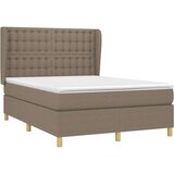  Box spring postelja z vzmetnico taupe 140x200 cm blago, (20897090) | Shoptok.si