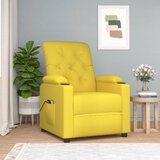 vidaXL Električni masažni naslanjač temno rumeno blago | Shoptok.si