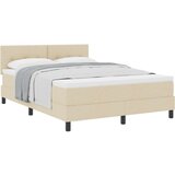  Postelja z vzmetnico z vzmetnico krema 160 x 200 cm blago, (5000141853) | Shoptok.si