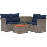  Set sofe 6 kom. Siva i tamnoplava Poli Rattan i čelik | shoptok.hr