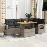 Maison Chic Seti vrtnega pohištva - Vrtna garnitura - Vrtni pohištvo set 6-delna z blazinami siv poli ratan, (21807607) | Shoptok.si