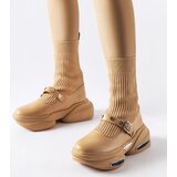 Gemre Beige sock booties Ivana | ePonuda.com