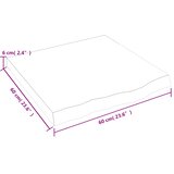  Kupaonska radna ploča svjetlosmeđa 60x60x(2-6) cm masivno drvo | Eponuda.ba