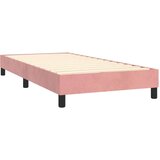 vidaXL Krevet box spring s madracem LED ružičasti 80x200 cm baršunasti | shoptok.hr