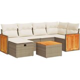 vidaXL 7-dijelni set vrtnih sofa od poliratana s jastucima bež | shoptok.hr