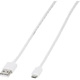 USB kabel USB 2.0 USB-A vtič\, USB-mikro-B vtič 1.00 m bela 39451, (20417345)