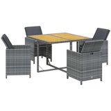 vidaXL 5-dijelni vrtni blagovaonski set od poliratana sivi | shoptok.hr