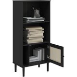  Regal za knjige SENJA izgled ratana crni 60x35x130 cm borovina | shoptok.hr