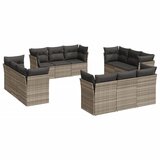 Maison Chic Seti vrtnega pohištva - Vrtna garnitura - Vrtni pohištvo set 12-delna z blazinami siva poli ratan, (21809225) | Shoptok.si