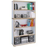 MID.YOU Pisarniški Regal Salia B100, Bela, Barva Hrasta | Shoptok.si