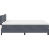  Krevet s uzdužnim opružnim sustavom i madracem Tamno siva 140x190 cm Baršun | shoptok.hr