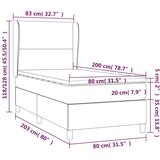  Box spring postelja z vzmetnico temno siva 80x200 cm blago, (20790030) | Shoptok.si