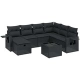  8-dijelni set vrtnih sofa od poliratana s jastucima crni | shoptok.hr