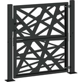 vidaXL Vrtna vrata crna 105x106 cm Čelični dizajn svjetla Cijene