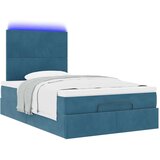 vidaXL Otomanski posteljni okvir z vzmetnicami moder 120x200cm žamet | Shoptok.si
