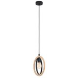 Eglo visilica Basildon 43461, 1x E27, crna/drvo | shoptok.hr
