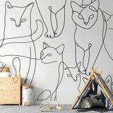  Foto tapeta - Cat lineart - minimalist sketches of black cats on white background 150x105 Vodootporna | shoptok.hr