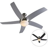 QAZQA Stropni ventilator jeklo z daljinskim upravljalnikom - Cool 52 | Shoptok.si