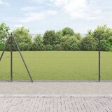 vidaXL zavarena žičana ograda s 13 flanged stupova siva 1.2x25 m čelik | shoptok.hr