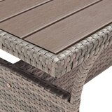 vidaXL vrtna miza siva 120x70x66 cm poli ratan Cene