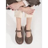 GOODIN Beige suede platform shoes | Shoptok.si