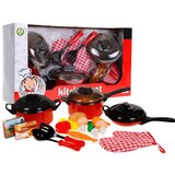  Set za male kuhate sa loncima, tukavicom i rekvizitima - crno/crveni | shoptok.hr