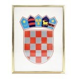 Grb Republike Hrvatske metalni okvir zlatni, 30x40 cm Cijene