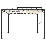 In paviljon z rešetkasto streho 3x3 m krem blago in aluminij | Shoptok.si