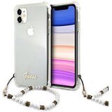 Guess Guhcn61kpswh za iphone 11 - prozoren shock silikonski ovitek s perla zapestnico Cene