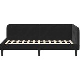 vidaXL Kutni okvir kreveta s uzglavljem Crna 90 x 190 cm Baršun | shoptok.hr