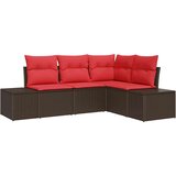  Vrtna sedežna garnitura 4 pcs Rjava Poly ratan, (5000063243) | Shoptok.si