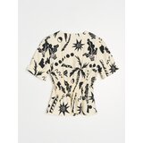 Sinsay Košulja-bluza s naborima i viskozom u retro stilu | shoptok.hr