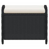  Vrtni tabure s jastukom crni 58x46x46 cm od poliratana | shoptok.hr