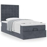 vidaXL Otomanski posteljni okvir z vzmetnicami siv 80x200 cm žamet, (21607149) | Shoptok.si