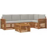  Set vanjskih sofa 6 kom. Prirodna i svijetlo siva Poliester | shoptok.hr