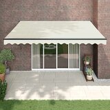 Tenda na uvlačenje krem 4 x 3 m od tkanine i aluminija Slike