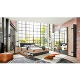 Time postelja 200 cm x 180 cm , leseni material barve grafita, barve smreke | Shoptok.si
