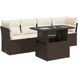  5-dijelni set vrtnih sofa s jastucima poliratan smeđi | shoptok.hr