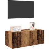 TV stenska omara z LED lučmi staro les 80x35x31 cm | Shoptok.si