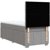 vidaXL Okvir kreveta s oprugama i madrac svjetlosivi 90x200cm tkanina | shoptok.hr