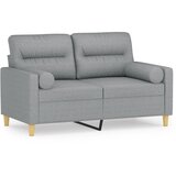  Dvosjed s ukrasnim jastucima svjetlosivi 120 cm od tkanine | Eponuda.ba