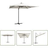  The Living Store Stranski senčnik LED luči in kovinski drog 250x250 cm peščen - Stranski Senčnik, (21743590) | Shoptok.si