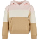 Urban Classics Girls' Oversized 3-Tone Hoody Pink/White Sand/Unionbeige Cijene