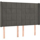  Uzglavlje s ušima tamnosivo 147x16x118/128 cm baršunasto | shoptok.hr