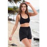 Dewberry 85389 Womens Swim Shorts with Inner Tights-BLACK | Shoptok.si