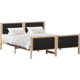  Okvir kreveta Smeđa i crna 150 x 200 cm Masivna borovina | shoptok.hr