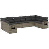 vidaXL 10-dijelni set vrtnih sofa od poliratana s jastucima sivi | shoptok.hr