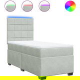 Maison Chic Box spring postelja - Vzmetna postelja z vzmetnico svetlo siva 80x200 cm žamet SL23609, (21891537) | Shoptok.si
