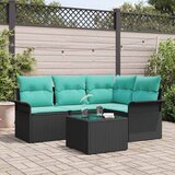  Sjedeća garnitura za vrt 5 kom. Crna poliratan 187,5 x 132,5 x 69 cm | shoptok.hr